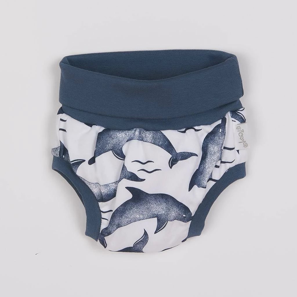 Shorts bebi bloomers, Nicol Dolphin, 100% pambuk, madhësia 3-6 muaj, blu