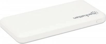 Powerbank MANHATTAN 10.000 mAh, 2xUSB, USB-C + Micro-USB, e bardhë