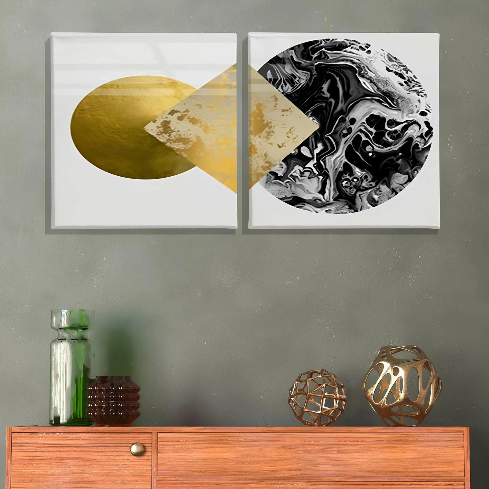 Pikturë dekorative në kanavacë (2 copë), Wallity, ASR_CNV2-4, 40x40