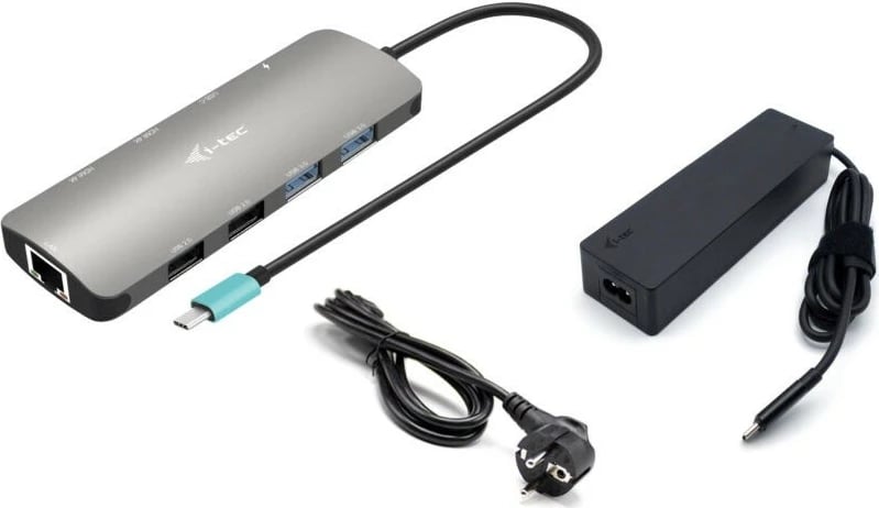 Stacion dokimi i-tec C31NANOHDM2D100, 2x HDMI, USB-C, 100W, Argjendtë