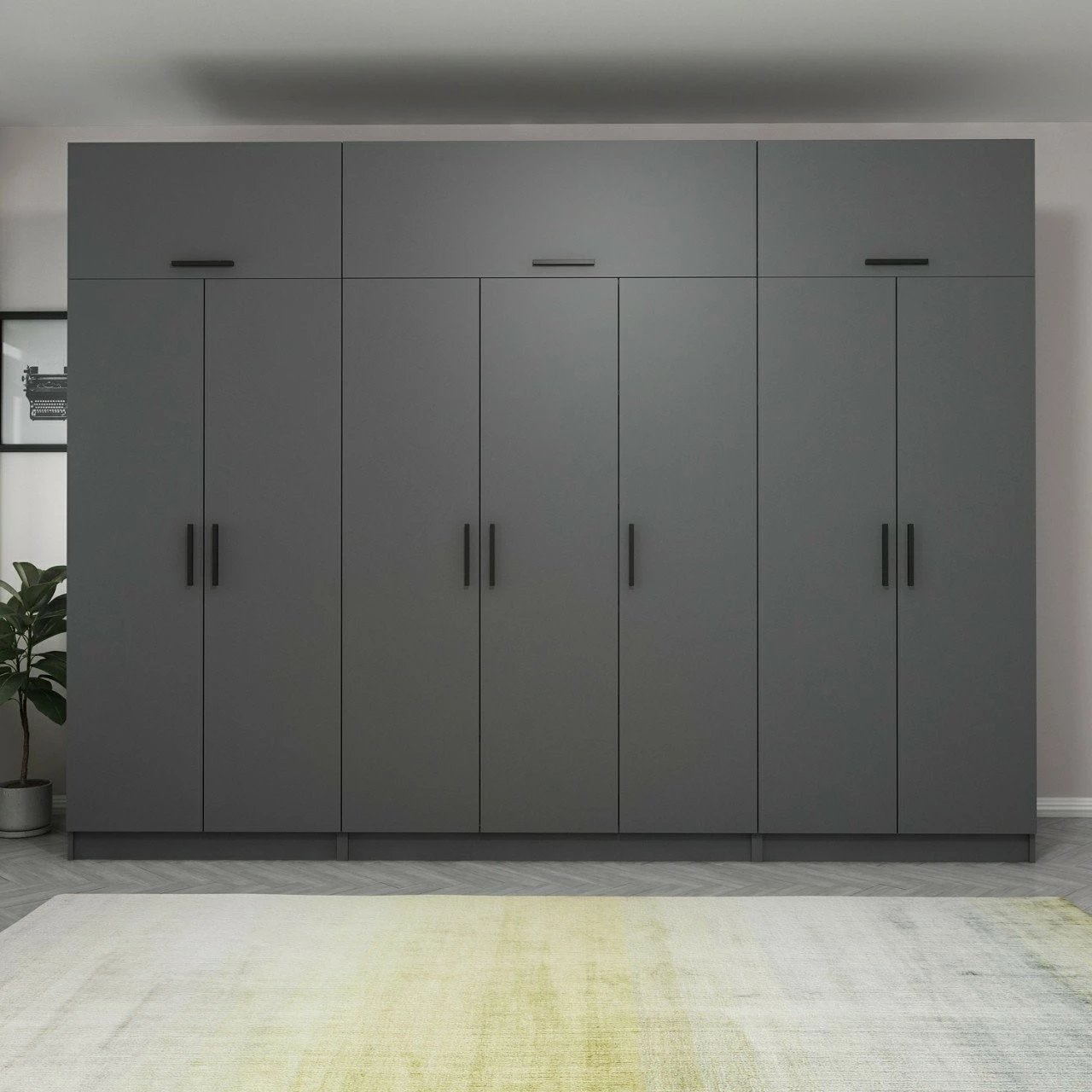 Dollap Skye Decor, ngjyrë antracit, 315x235x52 cm