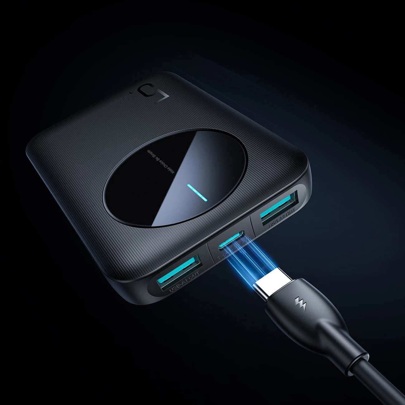 Powerbank Joyroom JR-PBF13, 5000mAh, 2x USB-A, 1x USB-C, e zezë Powerbank Joyroom JR-PBF13, 5000mAh, 2x USB-A, 1x USB-C, e zezë