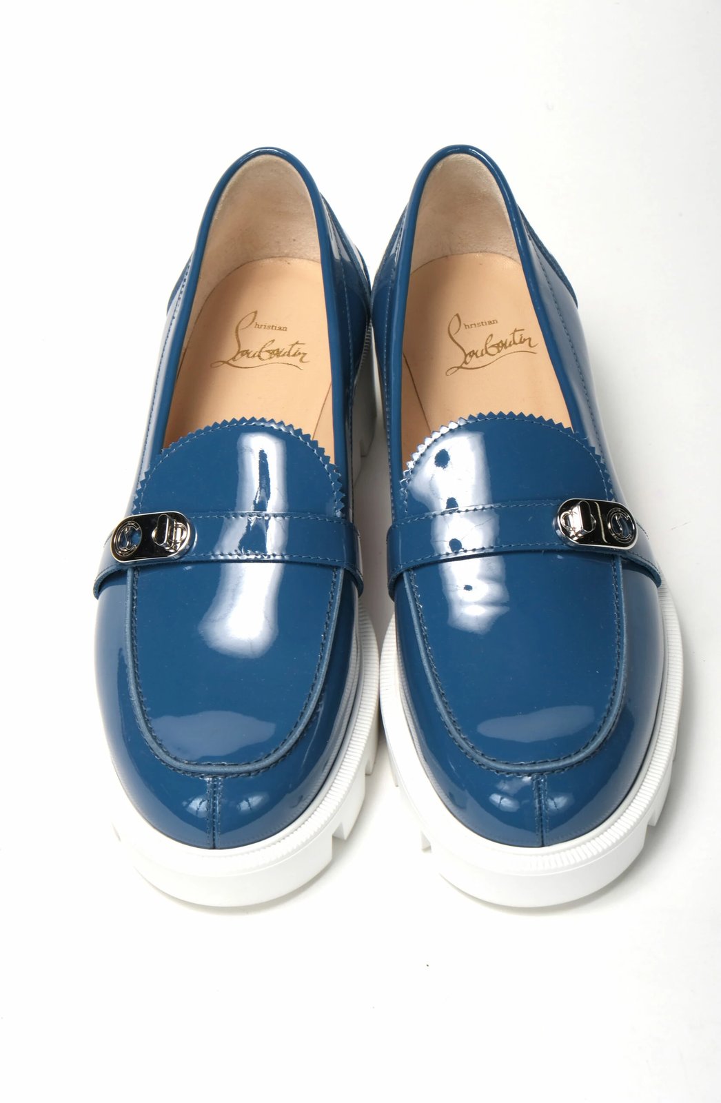Këpucë Christian Louboutin, për femra, blu dhe bardhë