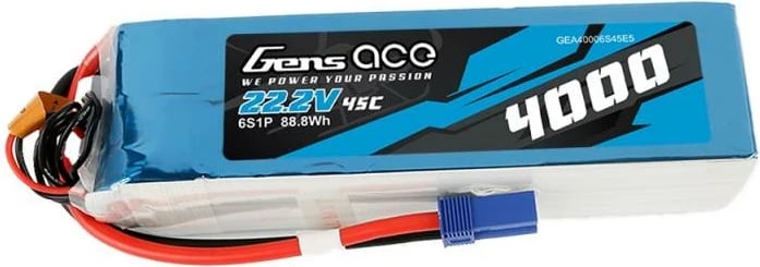 Bateri LiPo Gens ace 4000mAh 22.2V 45C 6S1P, EC5, kaltër