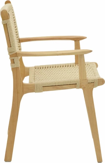 Karrige me krahë Olivier, dru fagu natyral, litar natyral, 62x60x85cm, set prej 2 copë