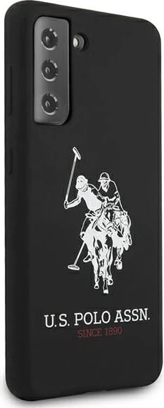 Mbështjellës U.S. Polo Assn. USHCS21MSLHRBK për Samsung Galaxy S21+, silikon, i zi