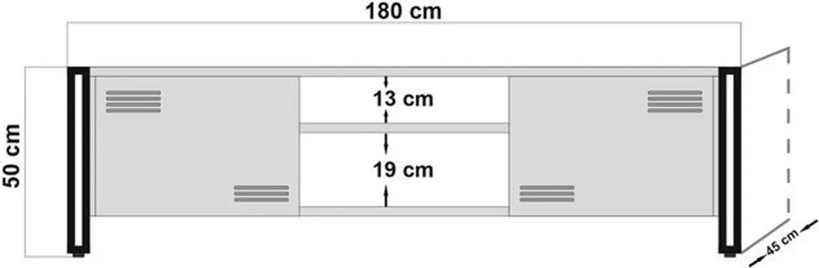 Set mobiljesh për dhomë dite, ngjyrë pishë Atlantike dhe e zezë, Cosmo Takım 22