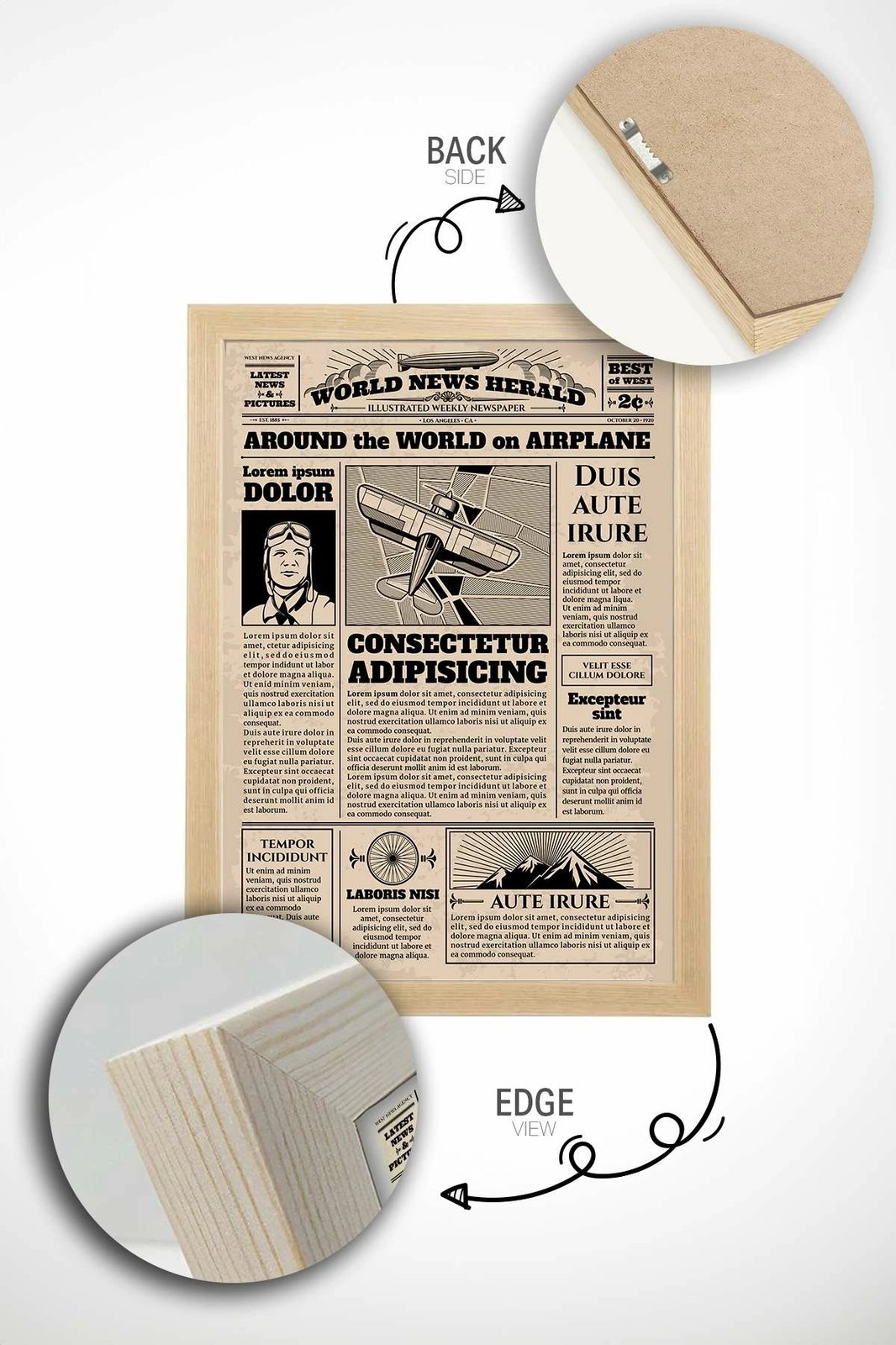 Pikturë dekorative me kornizë, Wallity, NWSPPRMDL1, shumëngjyrëshe