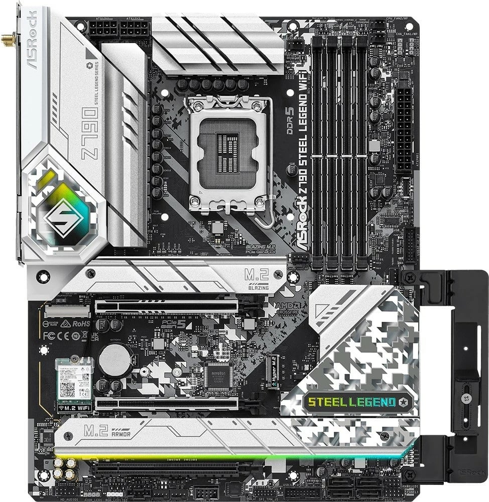 Pllakë amë ASRock Z790 Steel Legend WiFi, ATX, LGA1700, DDR5, e bardhë