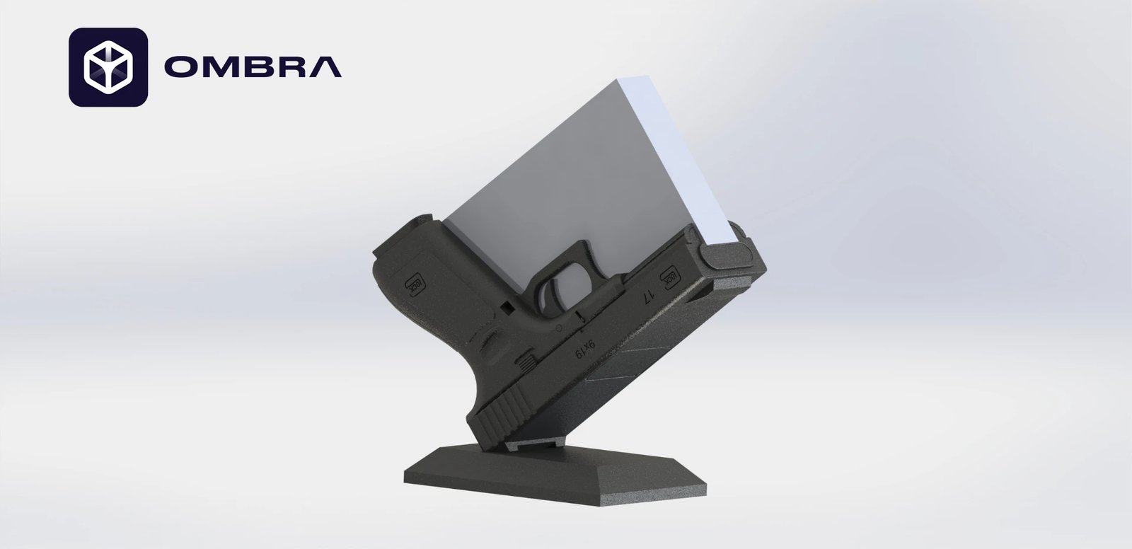 Mbajtëse për vizitëkarta në formë arme (GLOCK), e zezë