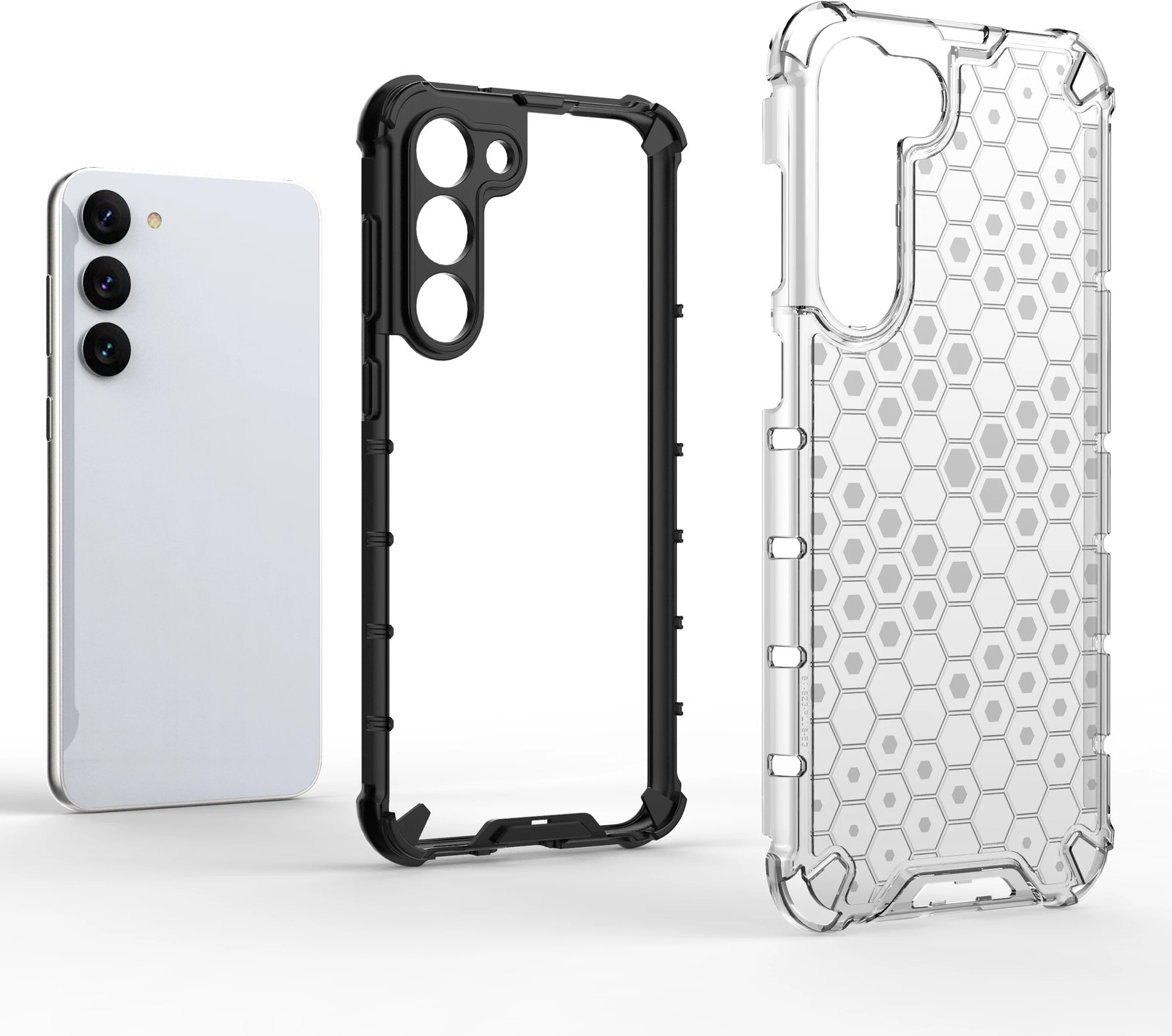 Mbështjellës Hurtel Honeycomb për Samsung Galaxy S23+, transparent