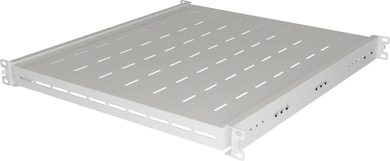 Raft tërheqës për kabinet RACK 19", Lanberg, AK-1021-S, 1U, thellësi 500 mm, ngarkesë 35 kg, gri RAL 7035