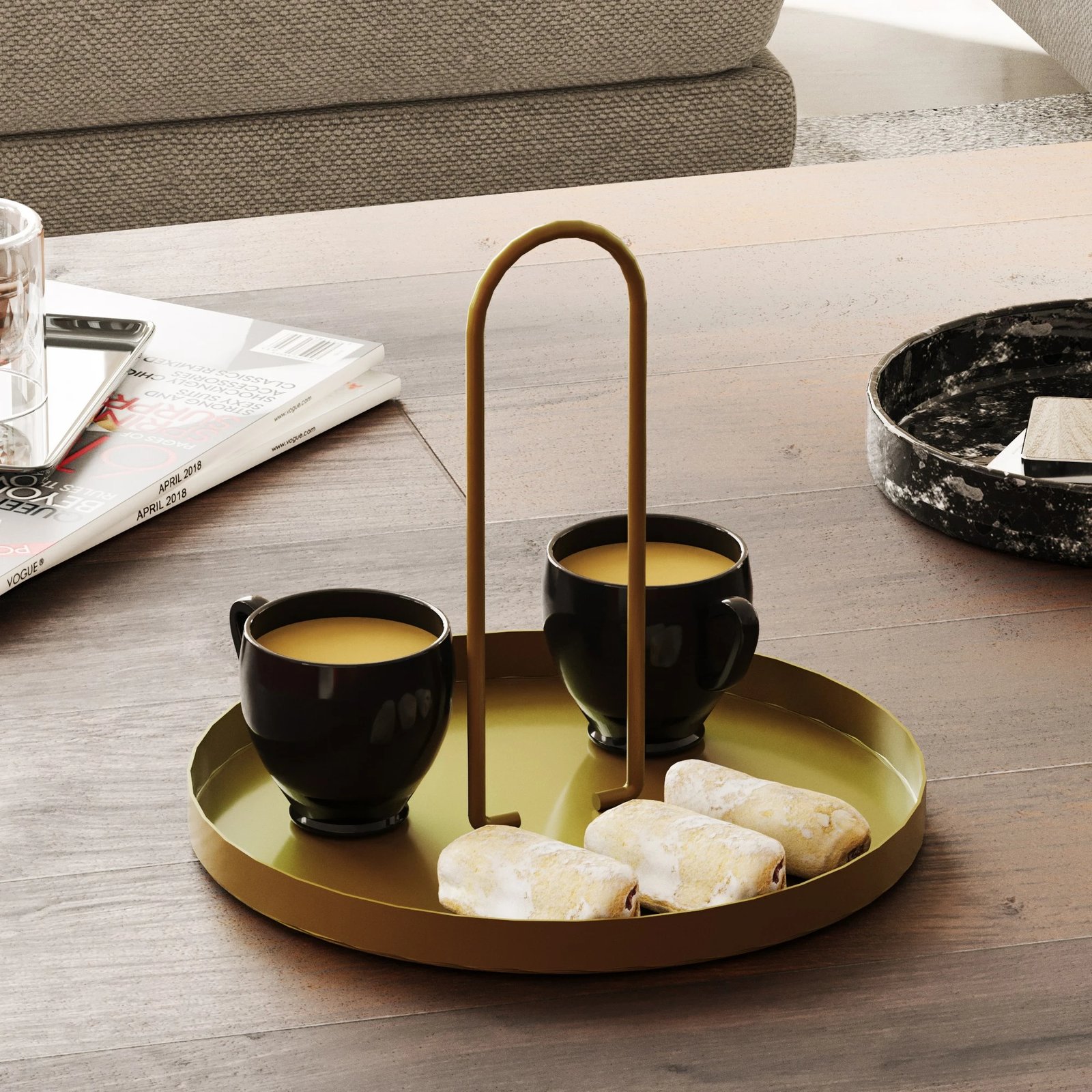 Aksesor dekorativ metalik, ngjyrë ari, Aberto Design, Sımı-B
