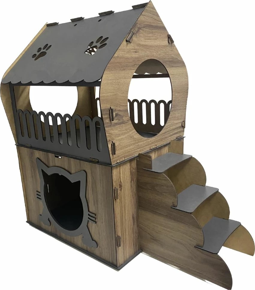 Shtëpi për mace, Paws & Whiskers, Adora, anthracite dhe walnut e çelët