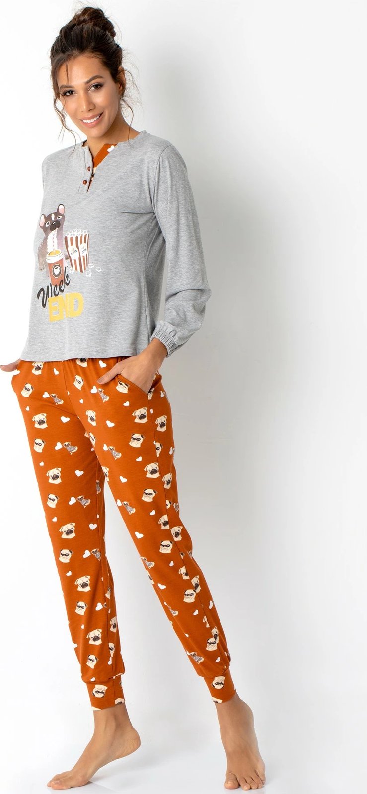 Set pizhamash për gra, Jumeon, 002-000667, ngjyrë gri