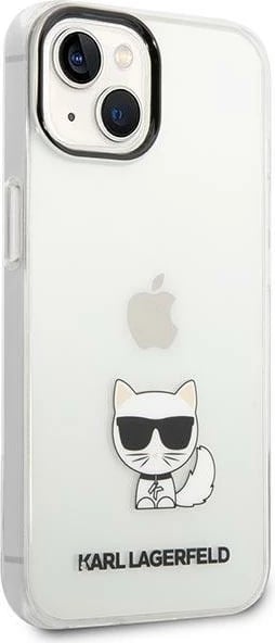 Mbështjellës Karl Lagerfeld KLHCP14MCTTR për iPhone 14 Plus 6.7", transparent Choupette Body