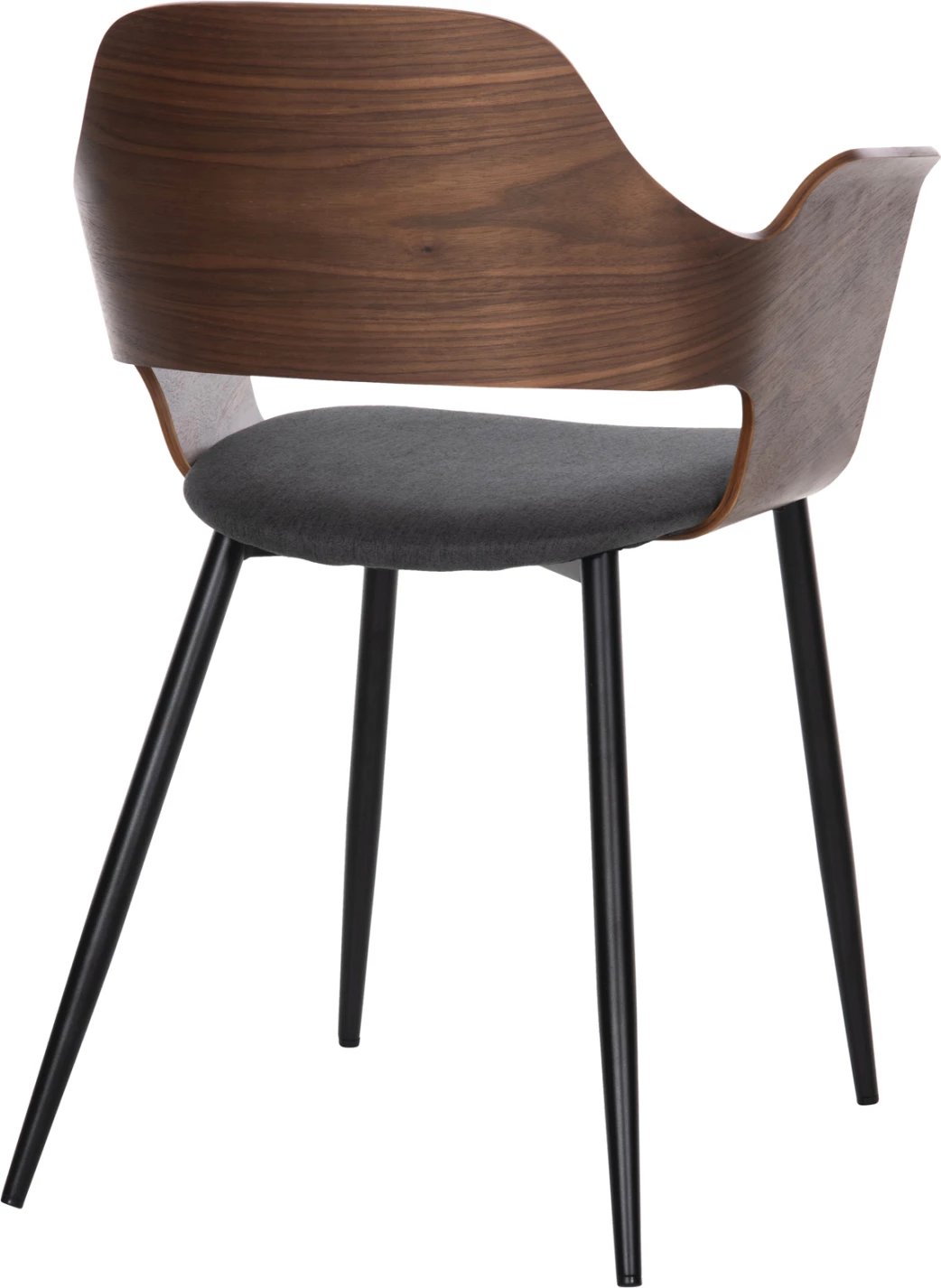 Karrige ngrënieje VELP FH9616.04 dru ngjyrë arre-gri pëlhurë-këmbë metali të zeza 55,5x50x79Hcm., set prej 2 copë