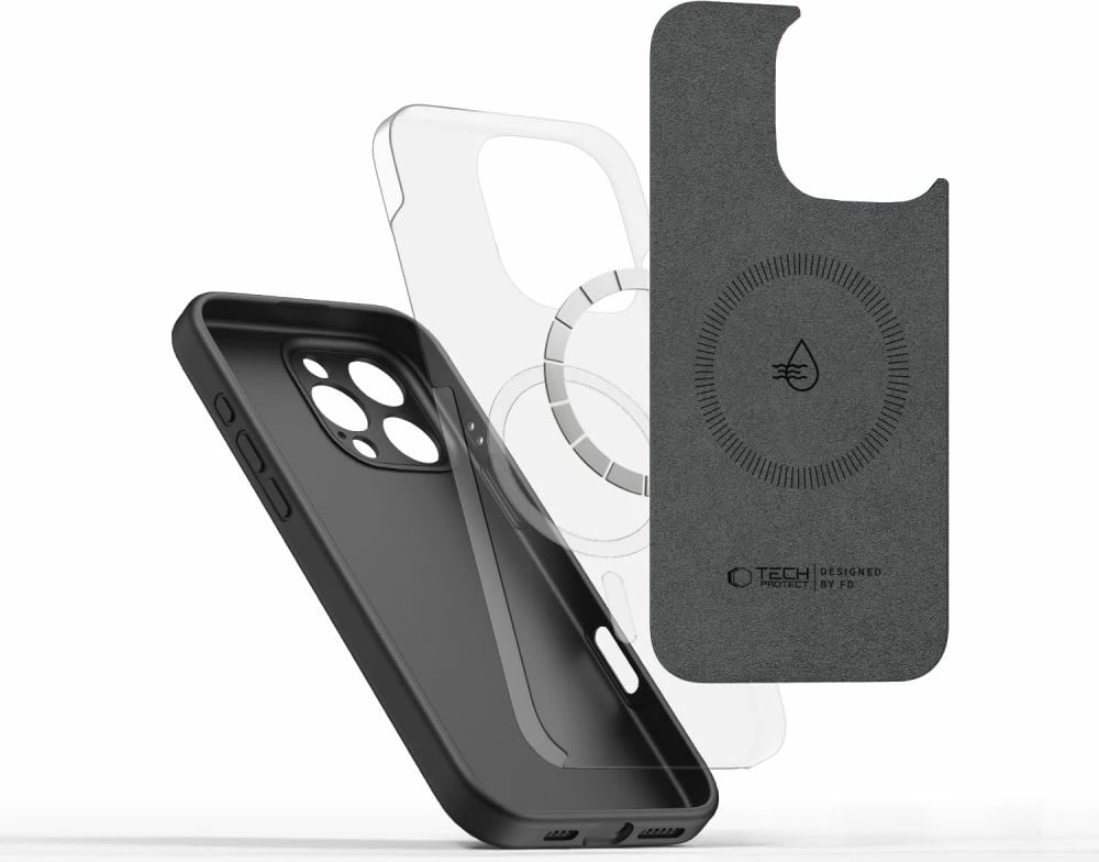 Mbështjellës Tech-Protect Liquid Silicone MagSafe për iPhone 16 Pro, Zi