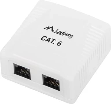 Prizë Lanberg 2 x RJ45, kat.6, për montim në sipërfaqe