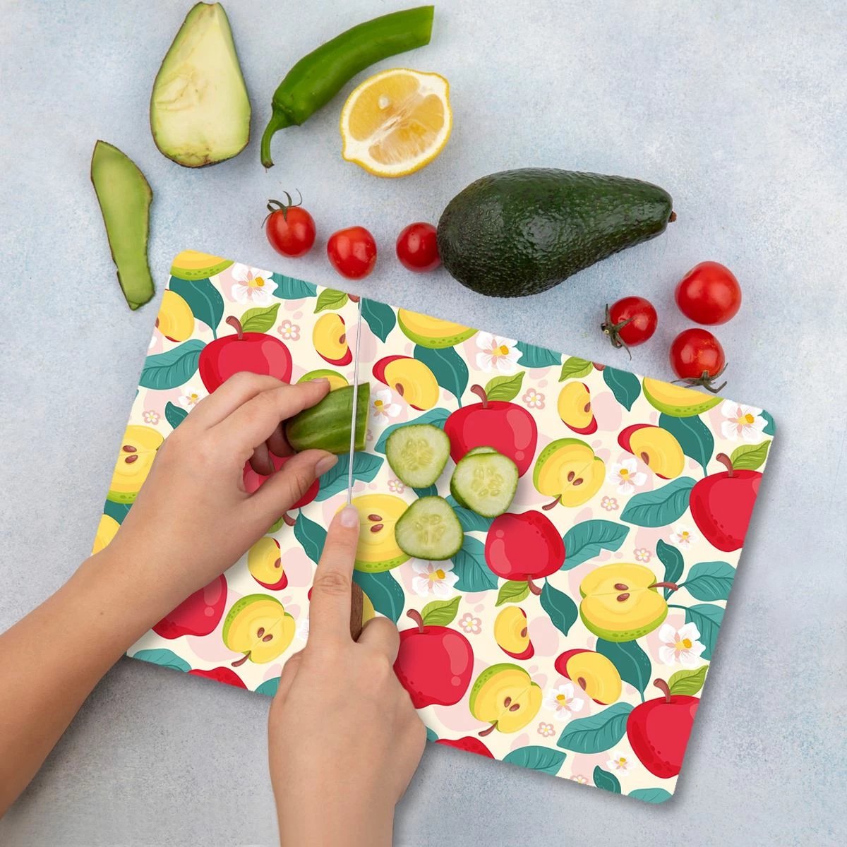 Dërrasë prerëse prej xhami të temperuar, shumëngjyrëshe, Hermia, Ckt67 - 3040, 30x40cm