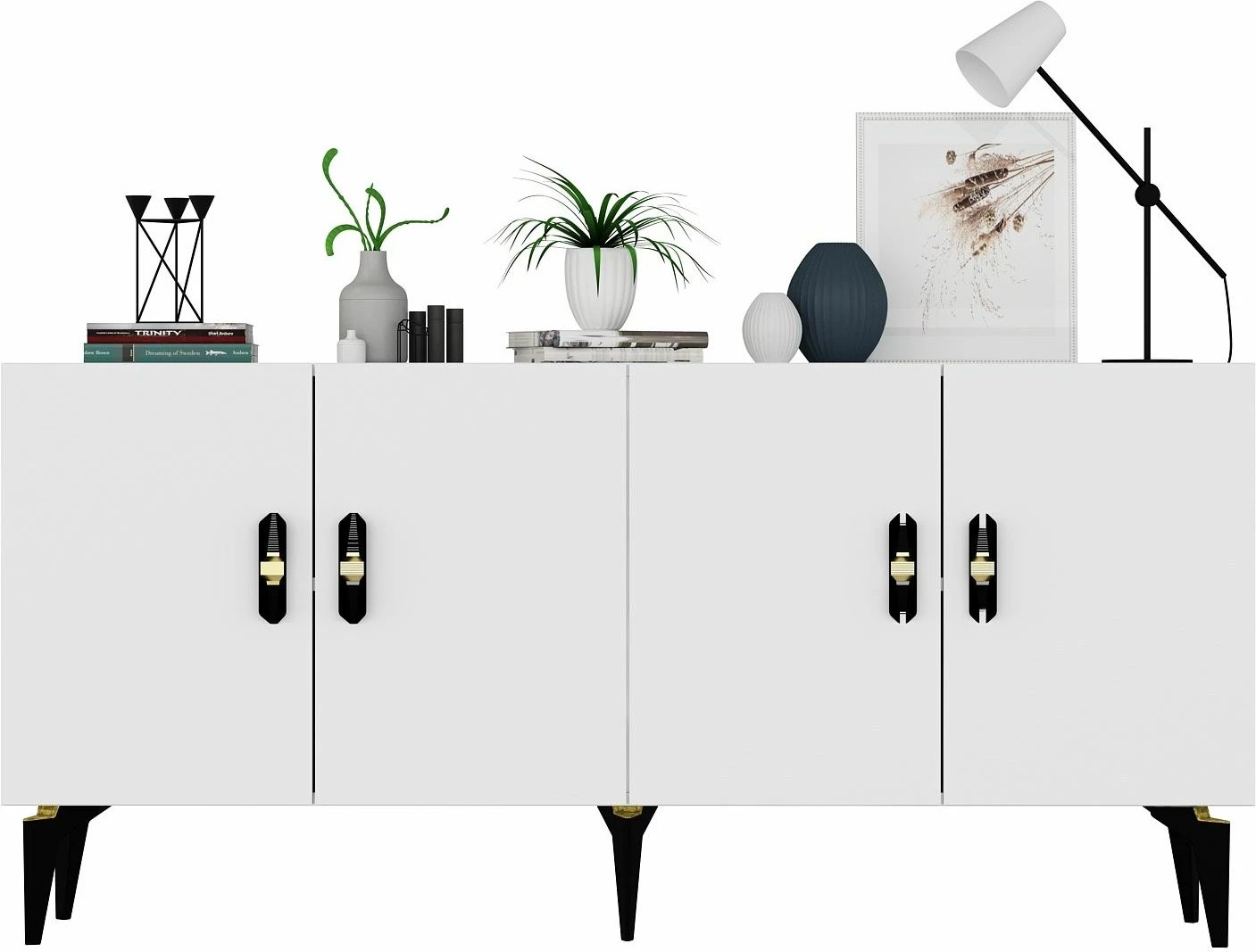 Konsol Skye Decor, ngjyrë e bardhë, Plus