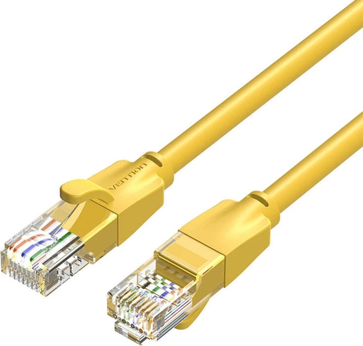 Kabllo rrjeti Vention IBEYF, UTP CAT6, 1m, RJ45, e verdhë