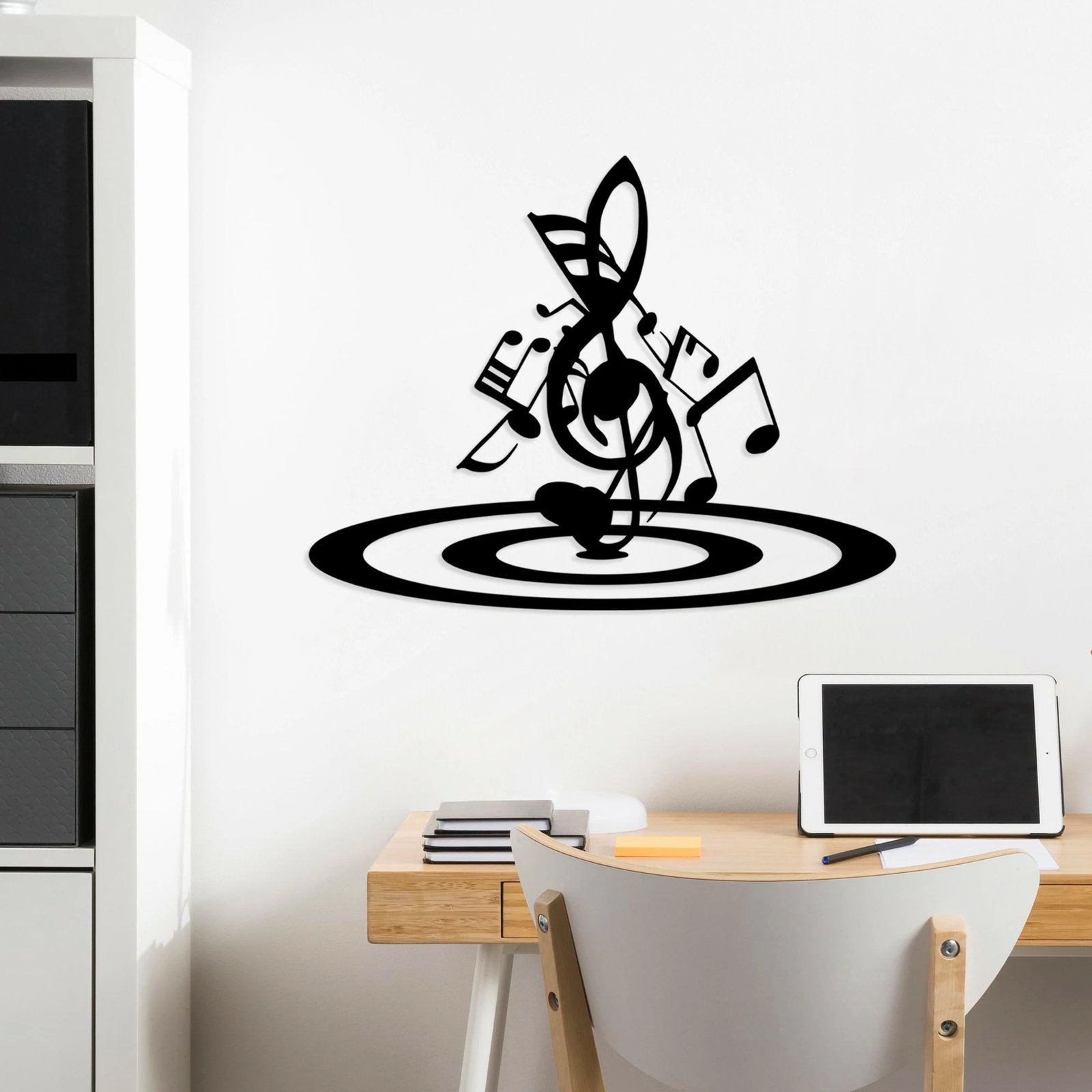 Aksesor dekorativ metalik për mur, Wallity, temë muzikore