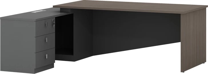 Tavolinë pune profesionale këndore majtas Denith ngjyrë qymyr-ar 220x180x75cm