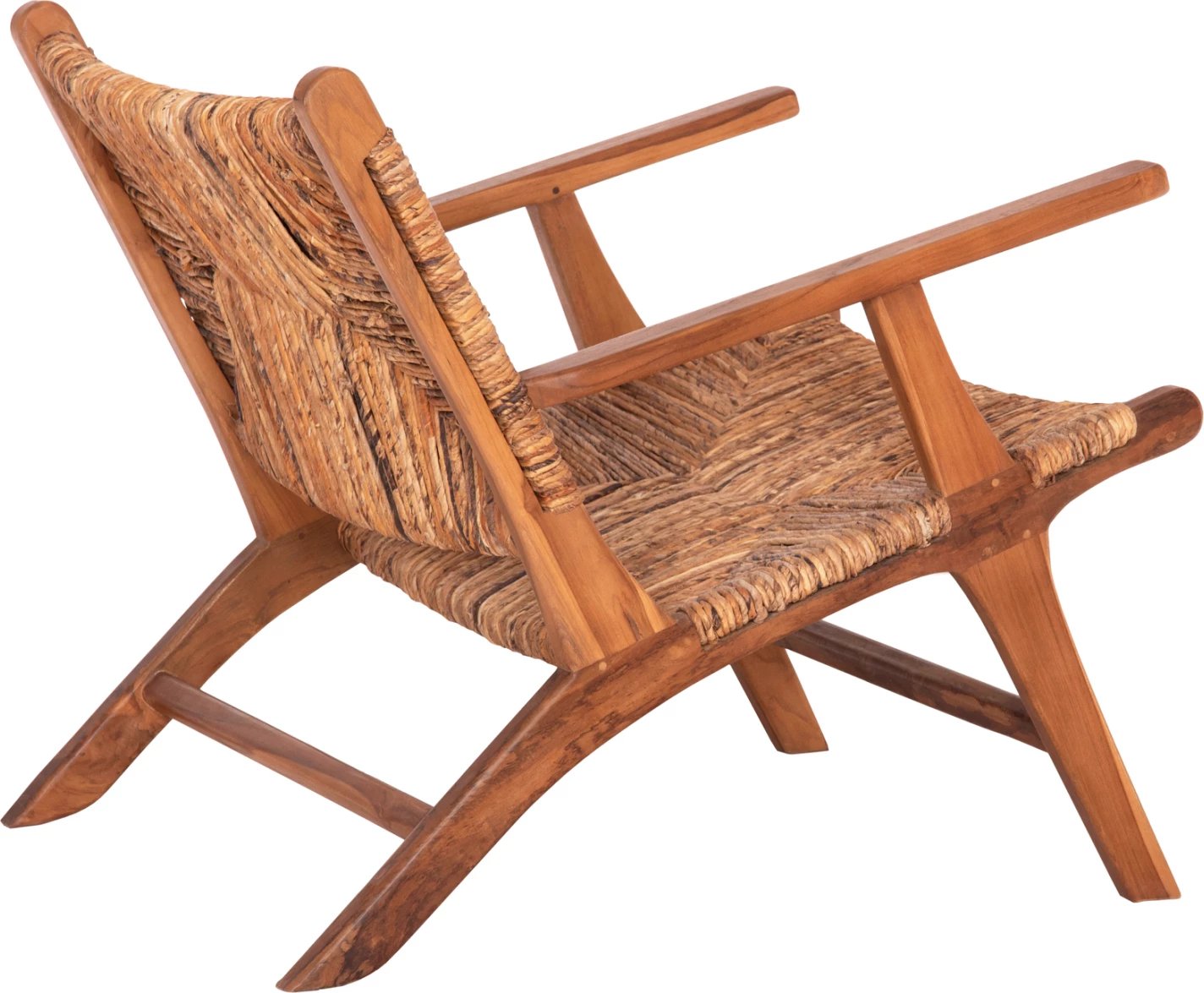 Karrige e ulët TONDO FH9914 dru TEAK & litar banane, ngjyrë natyrale, 69x74x68Hcm