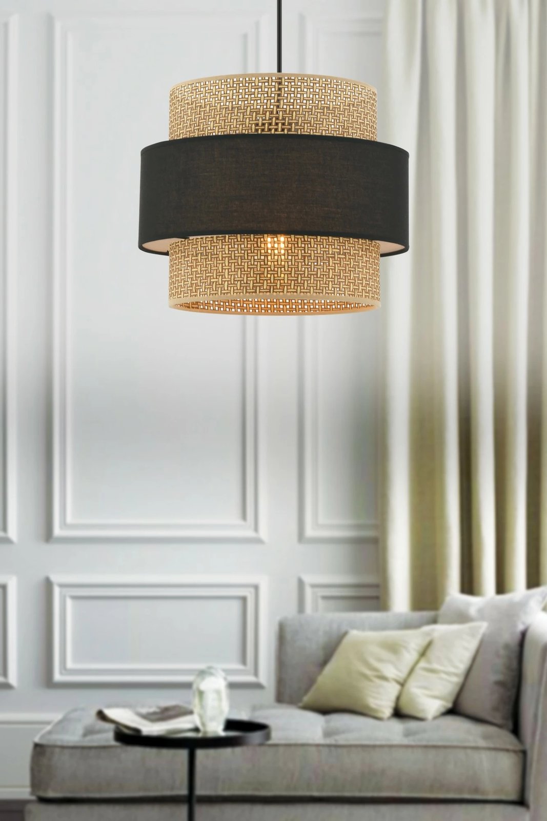 Llambë tavani Opviq, Cascade, bezhë dhe e zezë