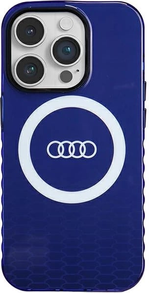 Mbështjellës Audi IML Big Logo MagSafe për iPhone 14 Pro, Blu
