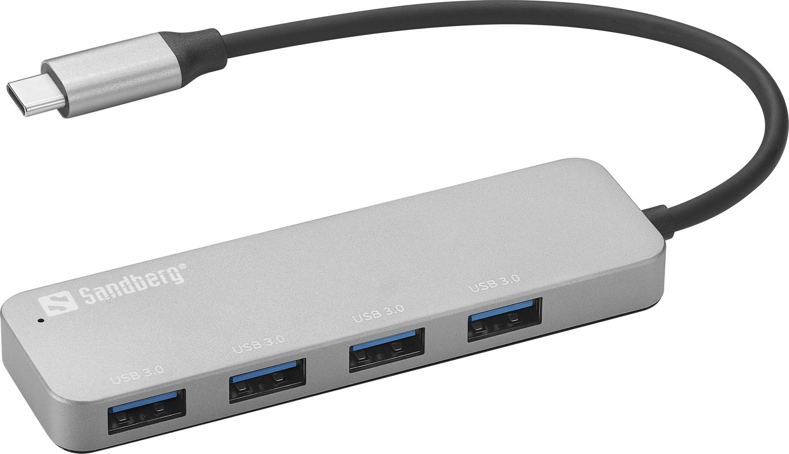 Hub USB-C Sandberg 4 x USB 3.0, Argjendtë, Alumini