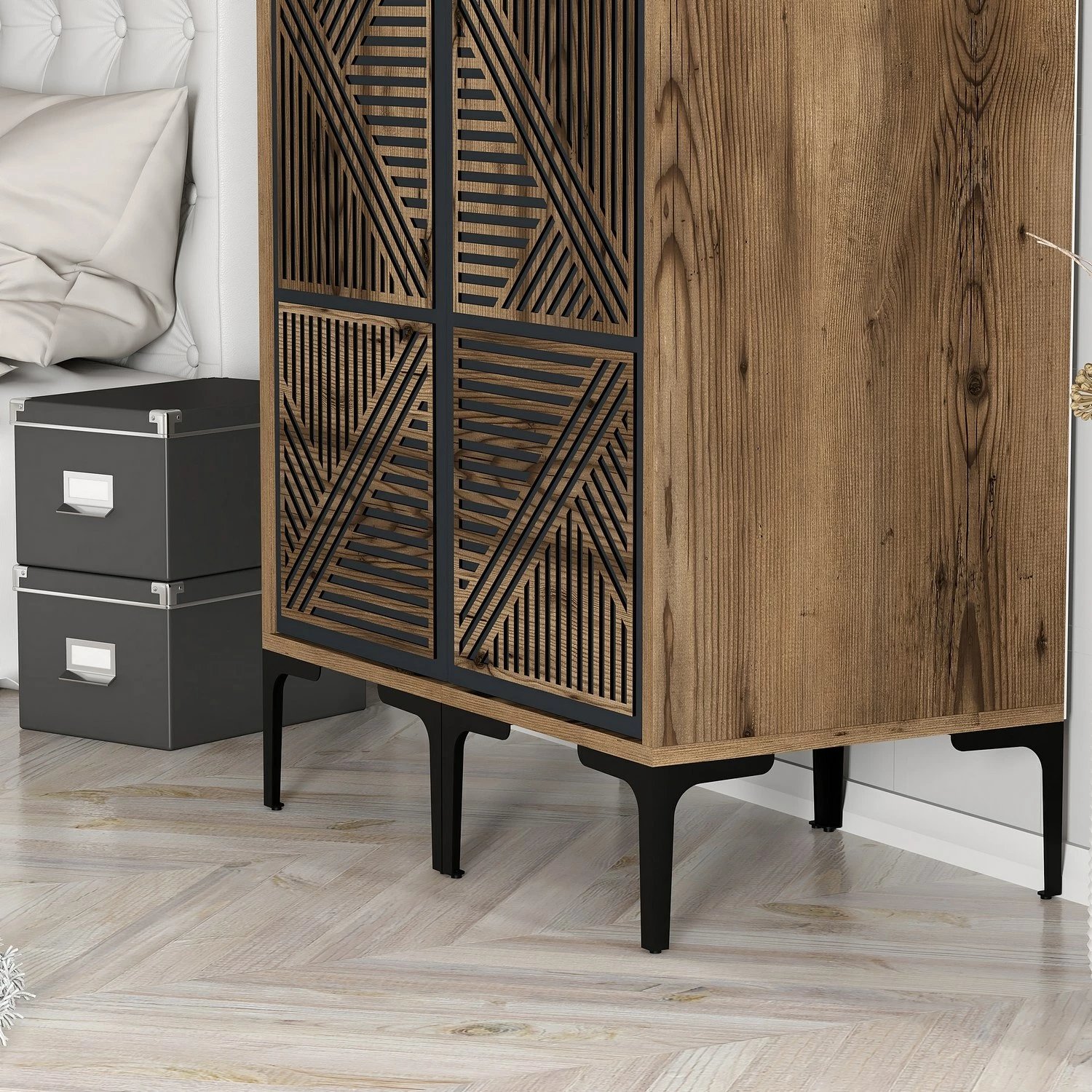 Dollap Hanah Home, Kumsal PP, ngjyrë arre dhe antracit