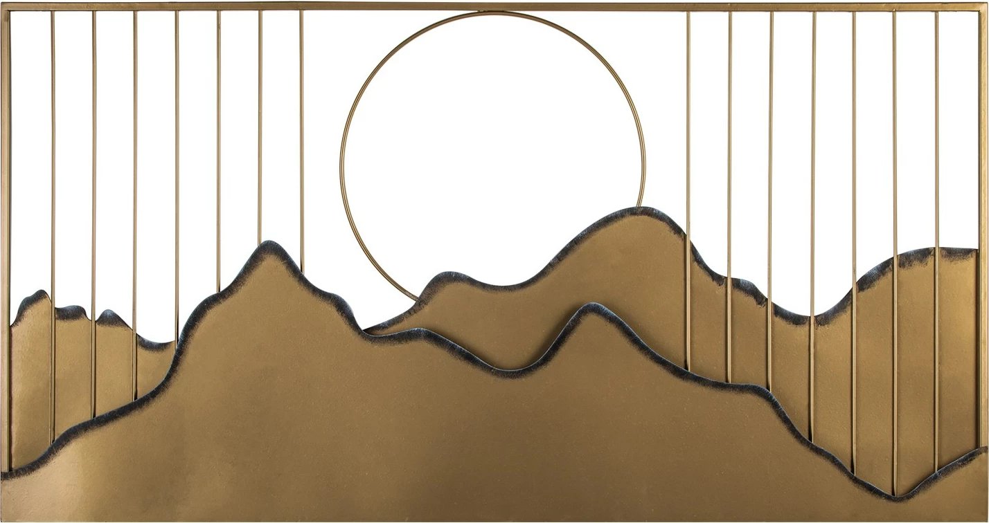 Aksesor dekorativ metalik për mur, Wallity Sagarmatha - 2, shumëngjyrësh, 114x4x60cm