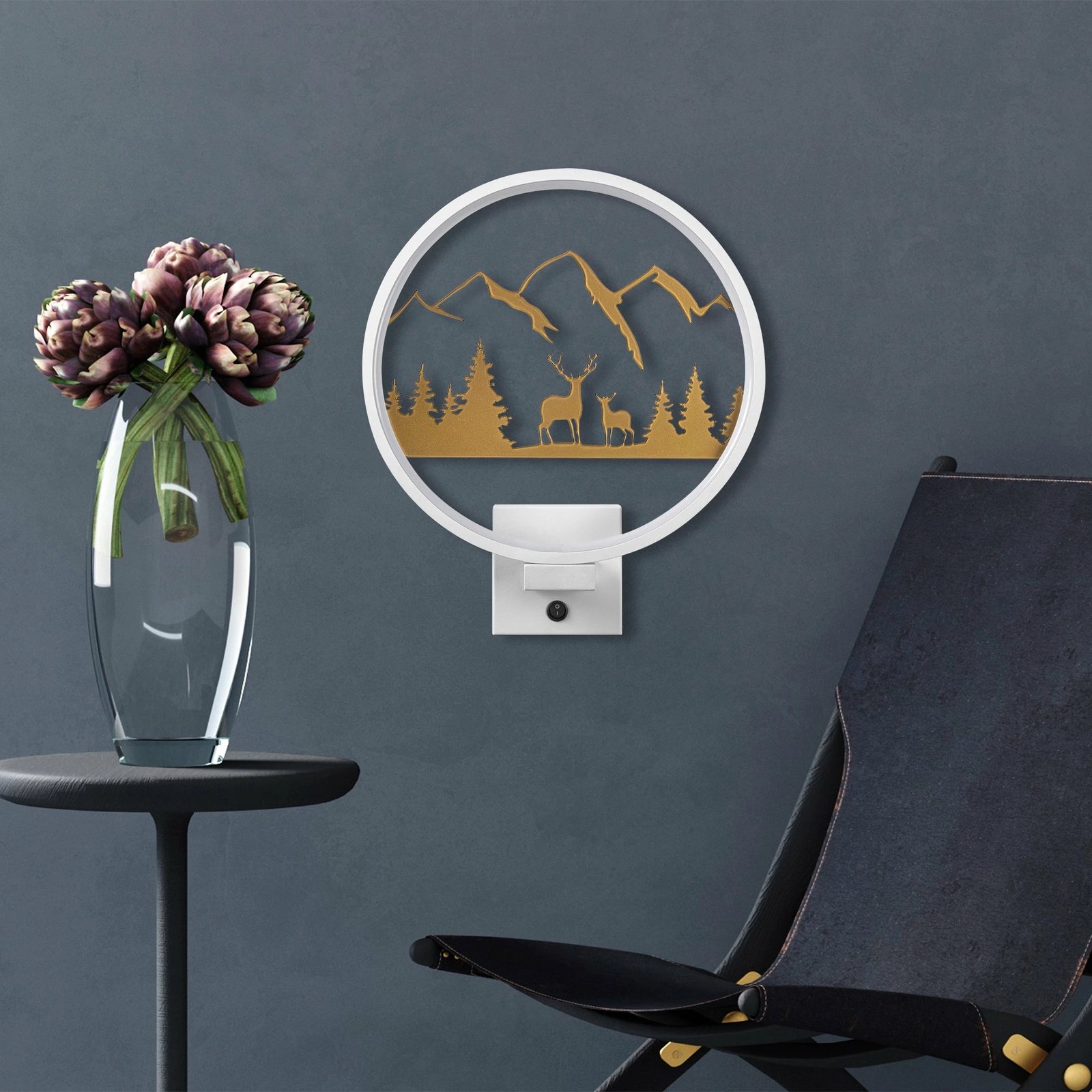 Llambë muri dekorative Opviq, XMAS25, ngjyrë e bardhë dhe ari