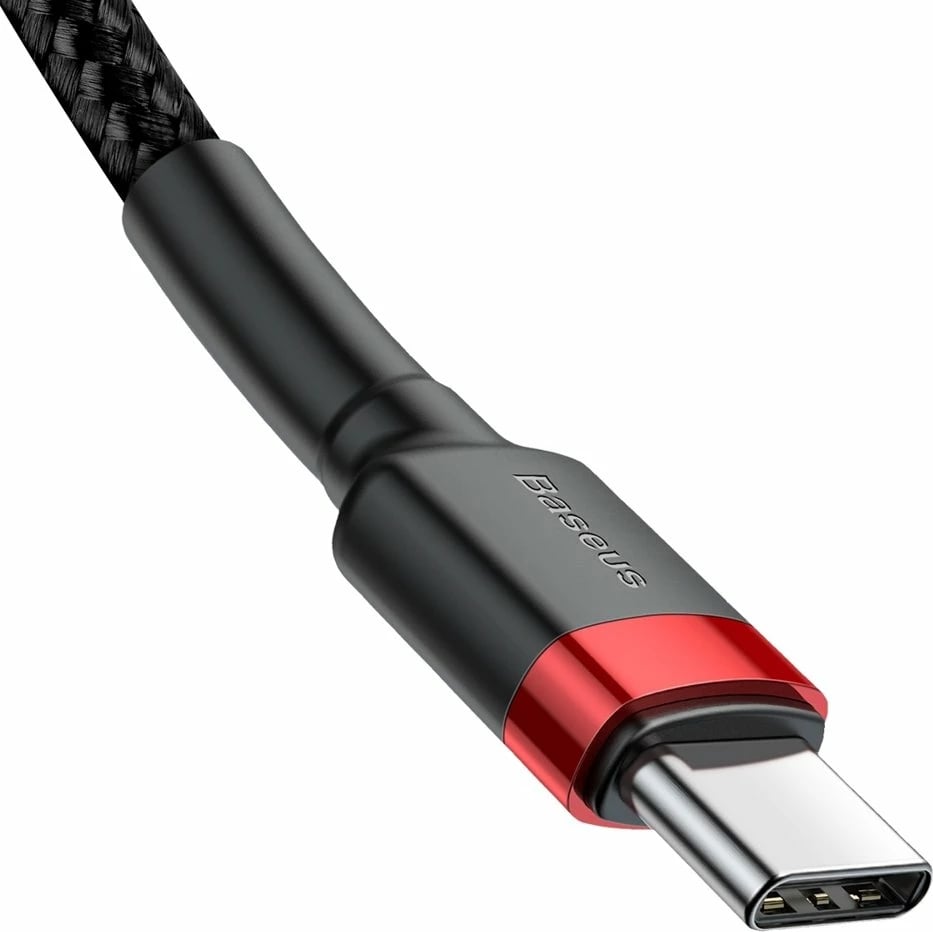 Kabllo USB-C në USB-C Baseus CATKLF-G91, 1m, 60W, e zezë/kuqe