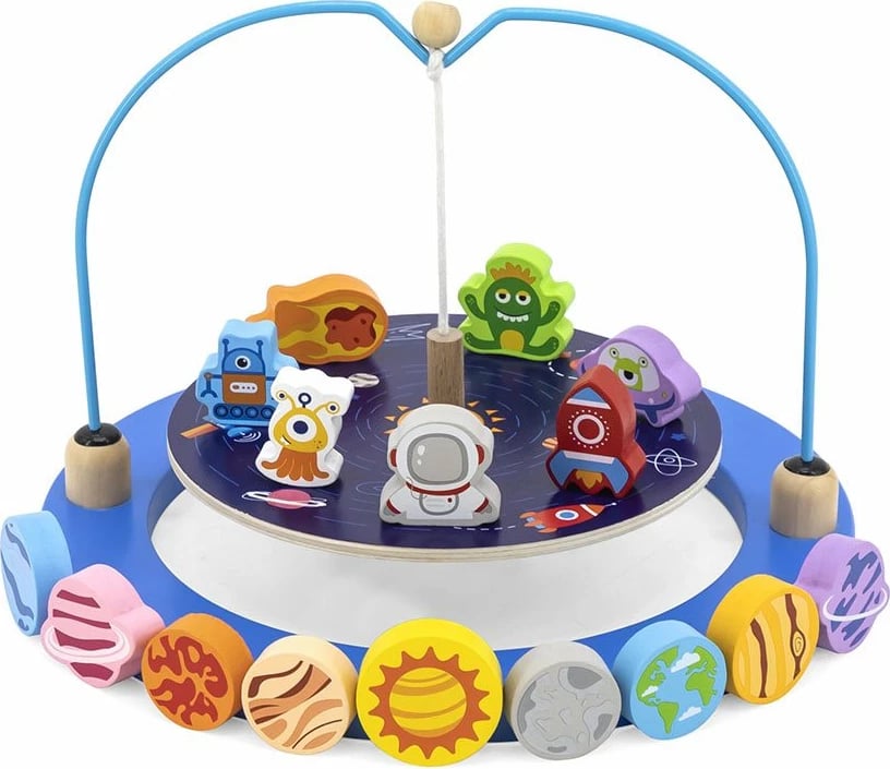 Lojë druri balancuese, Viga Universe, dru ahu, 26x26x1.8 cm, 36M+, shumëngjyrëshe, set