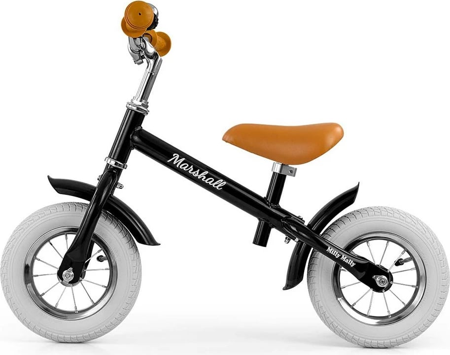 Biçikletë pa pedale, Milly Mally, Marshall Air, rrota 10" të frymëshme, kornizë çeliku, ulëse e timon të rregullueshëm, ngarkesë 20 kg, e zezë