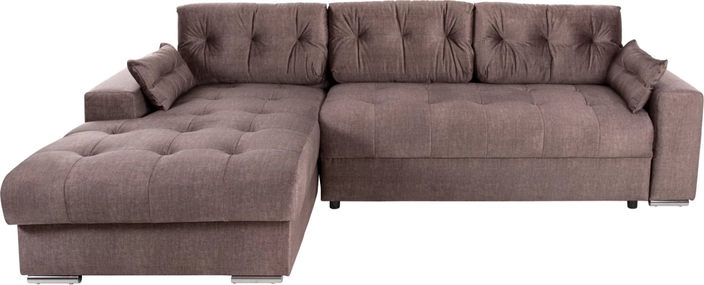 Divan-krevat qoshe (majtas) me hapësirë ruajtëse CLANCY FH3281.03L stof kafe 308x181x92H cm