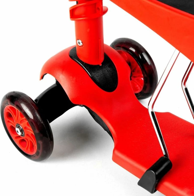 Scooter Spokey Tripla 3in1 për fëmijë, ngjyrë e kuqe