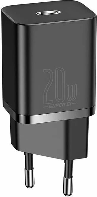 Mbushës i shpejtë Baseus Super Si Quick Charger 1C, 20W, USB-C, i zi