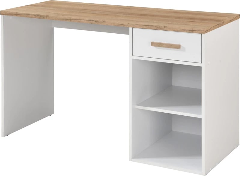 Tavolinë pune Practico 120, një sirtar, ngjyrë e bardhë-natyrale, 120x50x76