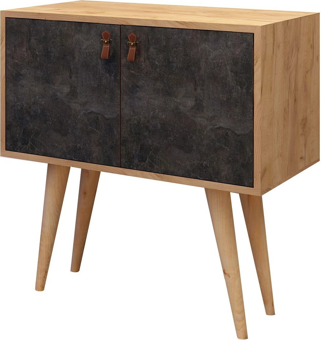 Konsol modern Hanah Home, Dencia, ngjyrë lis dhe gri e errët