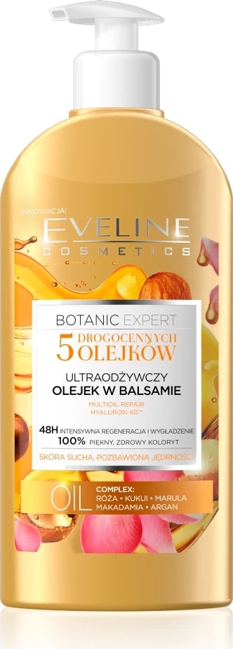 Balsam trupi për femra Eveline Cosmetics Botanic Expert 5 Precious Oils Ultra-Nourishing Oil in Balm, 350ml