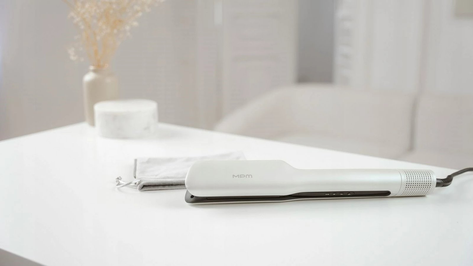 Hekur flokësh MPM MPR-26, qeramik, i bardhë