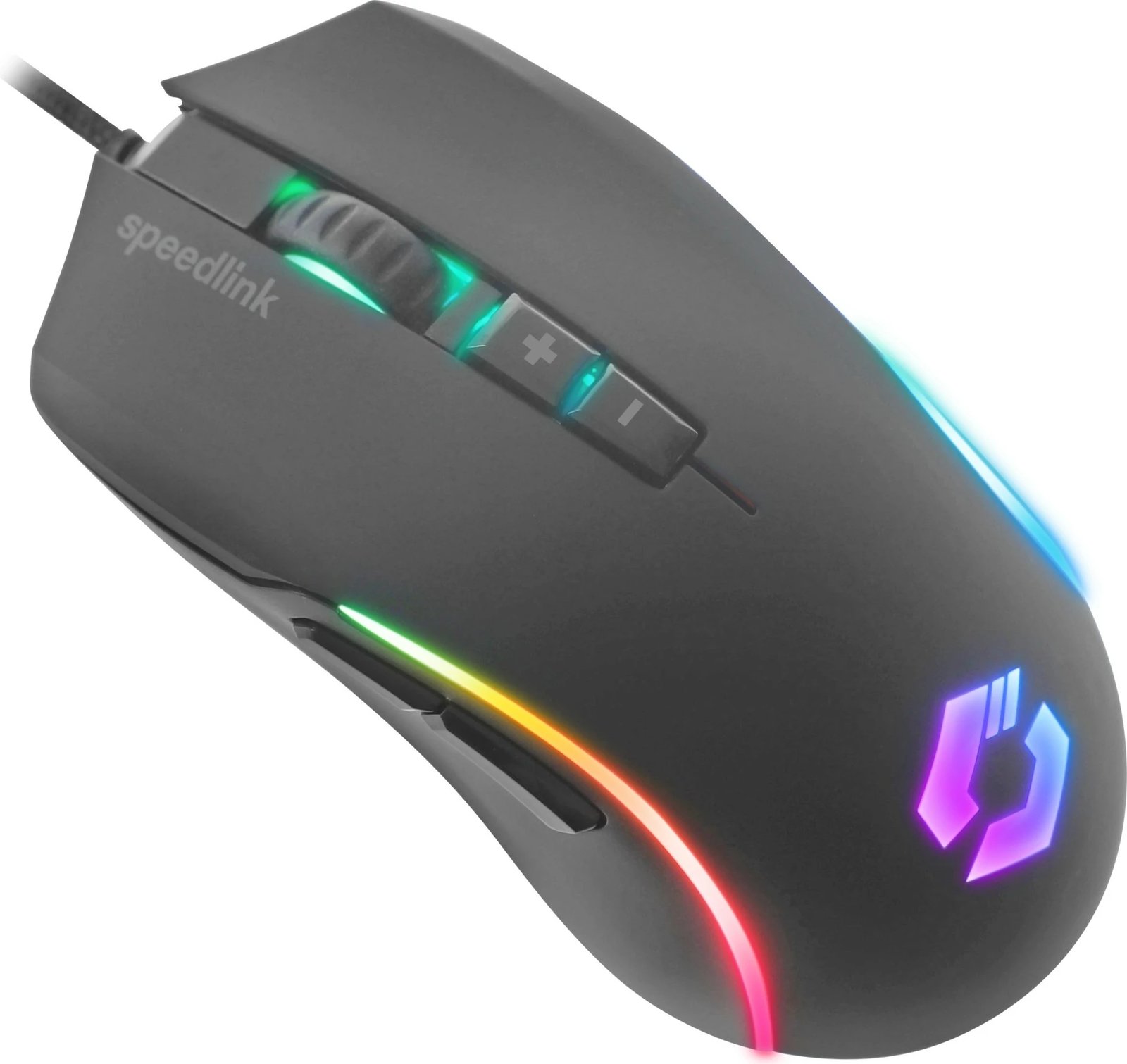 Maus Speedlink SL-680022-RRBK, 6400 DPI, USB, i zi, RGB