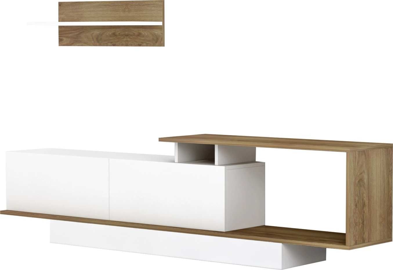 Set mobiljesh për TV GARCELLE FH8904.11 melaminë në ngjyrë natyrale-bardhë 180x29,6x45H cm Set mobiljesh për TV GARCELLE FH8904.11 melaminë në ngjyrë natyrale-bardhë 180x29,6x45H cm