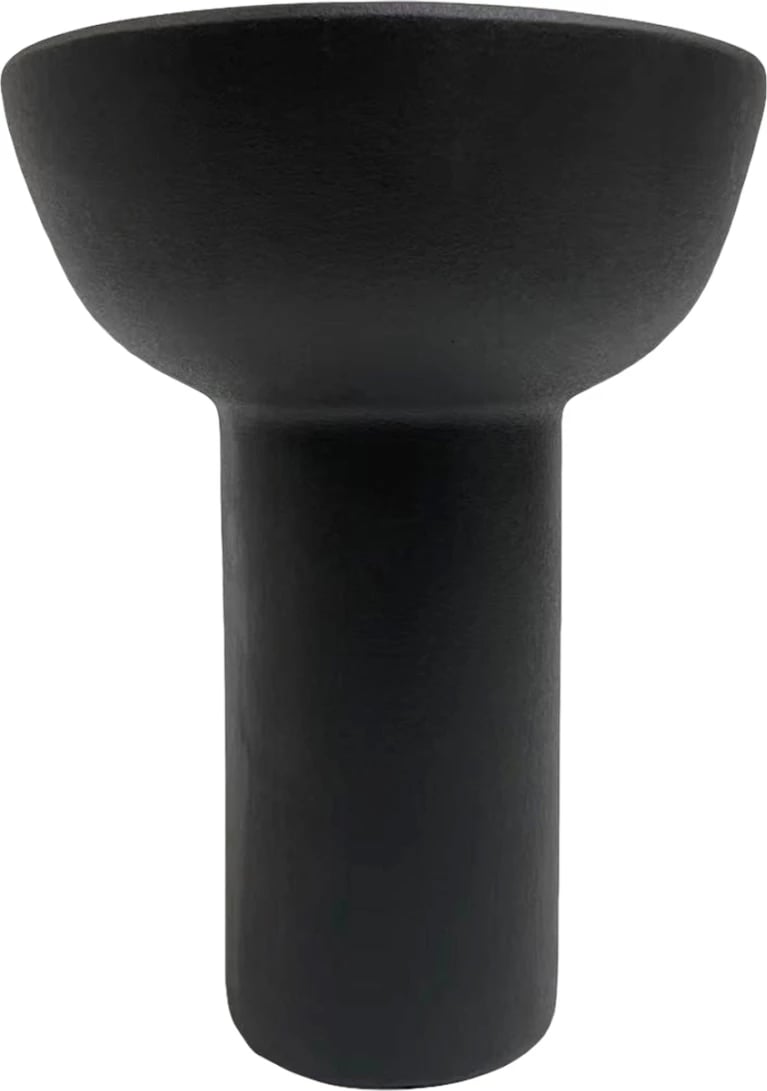 Dekor tavoline prej qeramike, ELENDIL, FH4603.02, ngjyrë e zezë mat, Φ20.5x26.5H cm