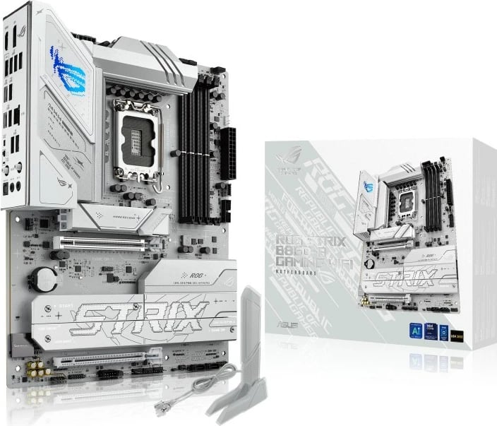 Pllakë amë Asus ROG STRIX B860-A GAMING WIFI, LGA1851, DDR5, ATX, e bardhë