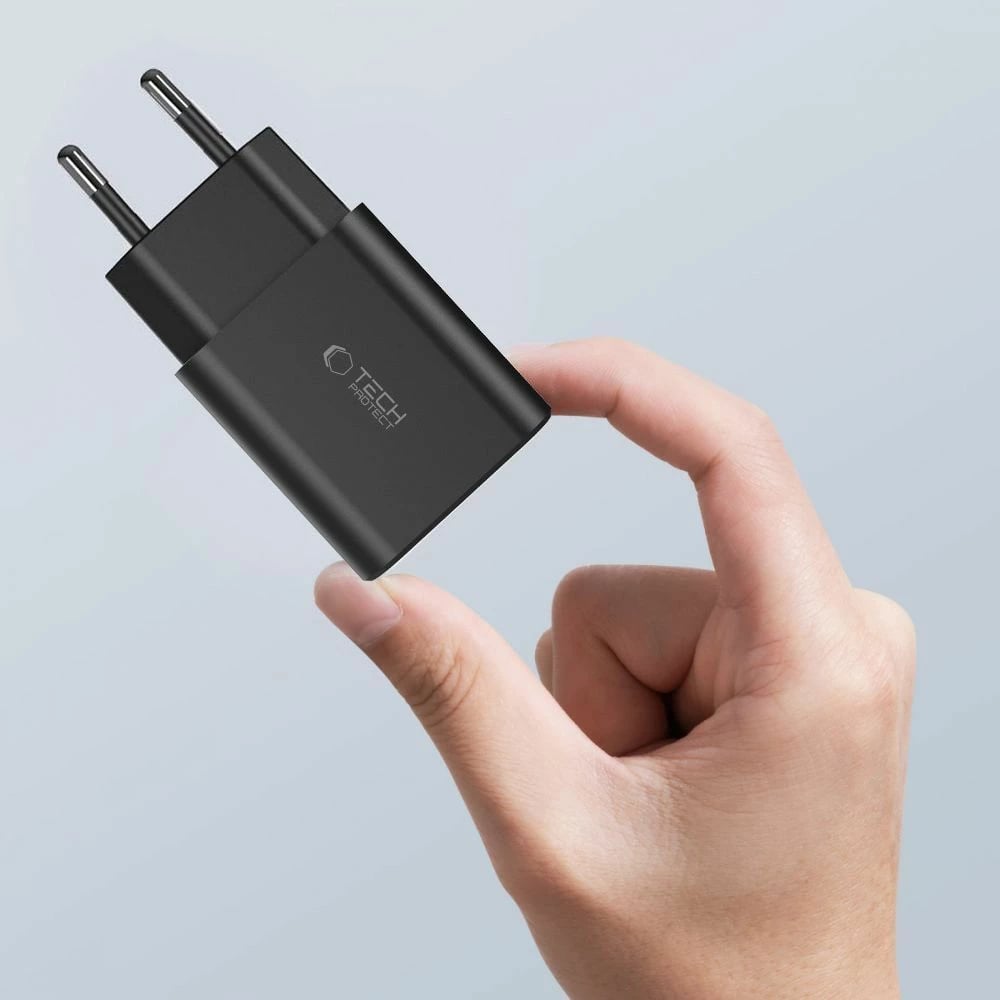 Karikues rrjeti Tech-Protect C35W me 2x USB-C PD 35W dhe kabllo USB-C/USB-C, Bardhë set